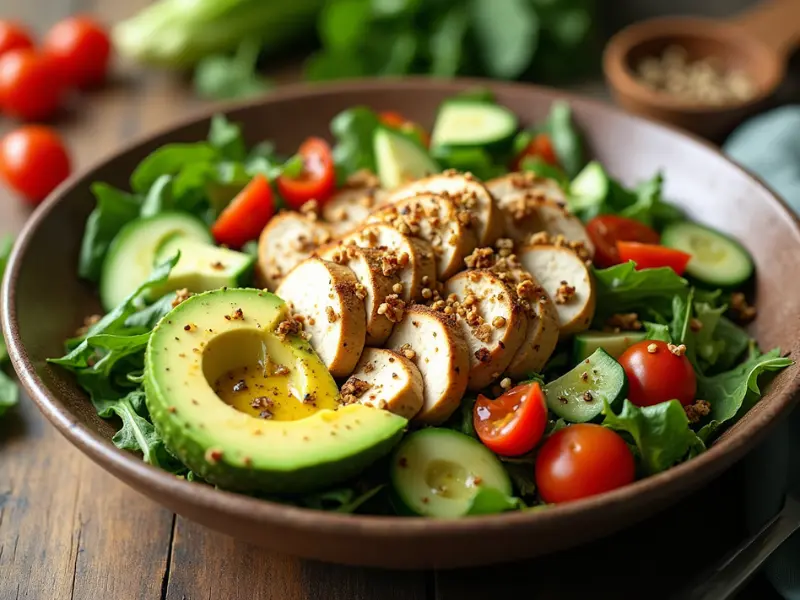 Avocado-Hähnchen-Salat – frisches, leichtes Mittagessen für die Familie