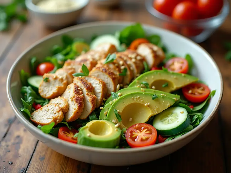 Avocado-Hähnchen-Salat – frisches, leichtes Mittagessen für die Familie