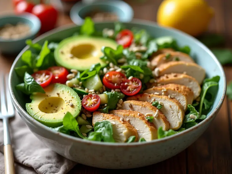 Avocado-Hähnchen-Salat – frisches, leichtes Mittagessen für die Familie