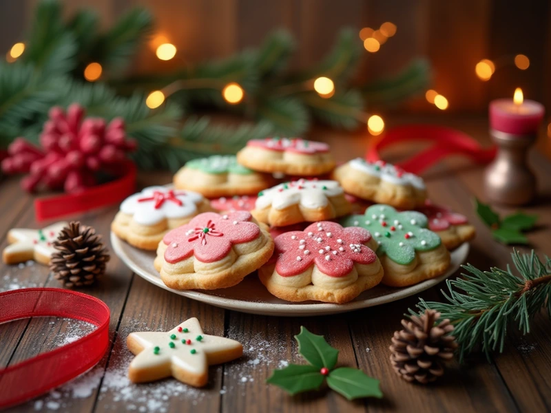 Teller mit frisch gebackenen Weihnachtsplätzchen, perfekt für Plätzchen Rezept und festliche Anlässe.