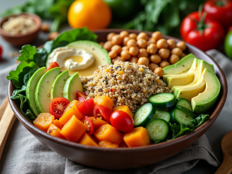 Vegetarische Buddha-Bowl – gesunde und nahrhafte Mittagessen Idee für die Familie