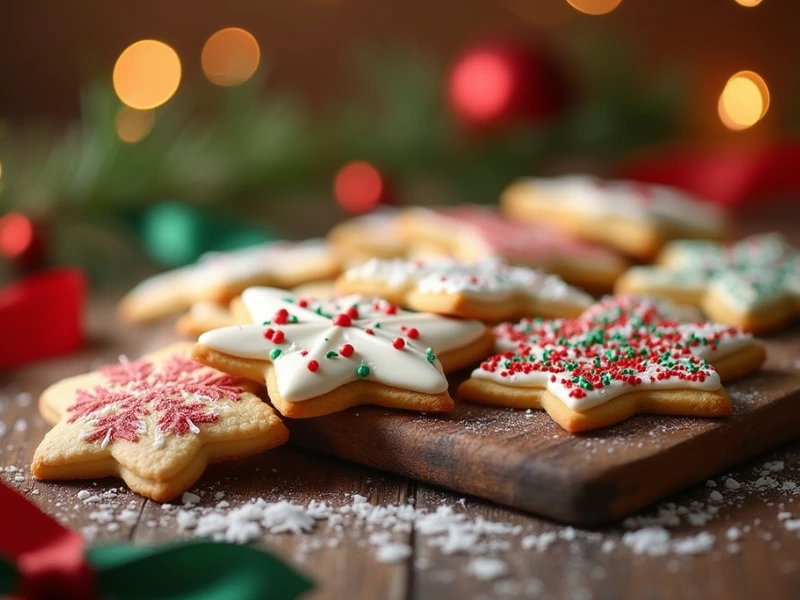 Weihnachtsplätzchen mit festlichem Zuckerguss in rot und grün, klassisches Plätzchen Rezept für die Weihnachtszeit