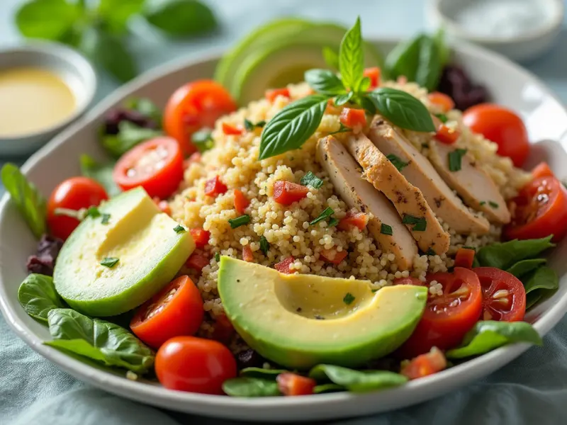 Quinoa-Salat mit Hühnchen – schnelles, nahrhaftes Mittagessen für die Familie