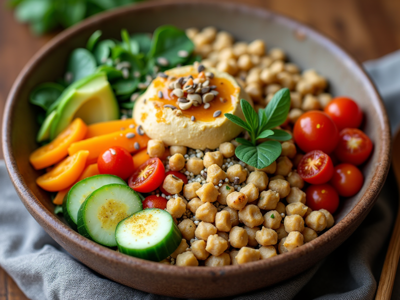 Vegetarische Buddha-Bowl – gesunde und nahrhafte Mittagessen Idee für die Familie