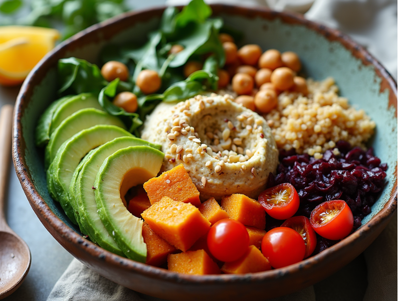 Vegetarische Buddha-Bowl – gesunde und nahrhafte Mittagessen Idee für die Familie