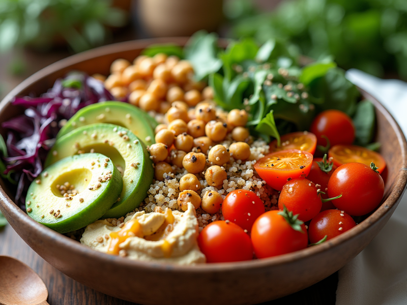 Vegetarische Buddha-Bowl – gesunde und nahrhafte Mittagessen Idee für die Familie