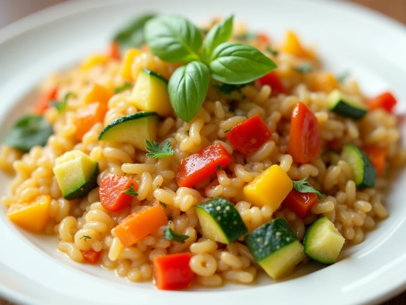 Vegetarisches Risotto Rezept aus Italien, mit Zucchini und Paprika.