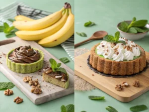 Vergleiche Bananenschnitten Rezept mit Bananenkuchen: Unterschiedliche Zubereitung, Texturen und Dekotipps für den perfekten Genuss. Entdecke kreative Backideen!